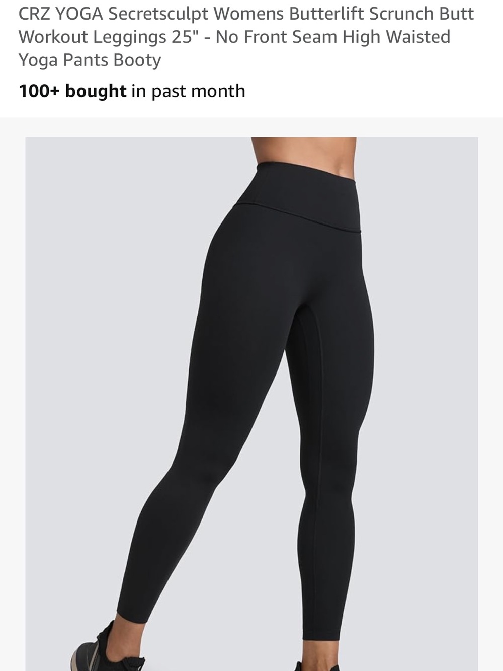 Crz yoga xs High Waist Black Scrunch-Butt Leggings